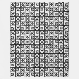 Vit på svart Geometric Equal Sign Mönster Fleecefilt