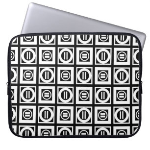 Vit på svart Geometric Equal Sign Mönster Laptop Fodral