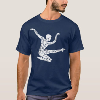 Vit på svart jump Kick Dance för Idrottsman Gymnas T Shirt