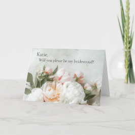 Vit påfågelsbouquet med spets	 inbjudan