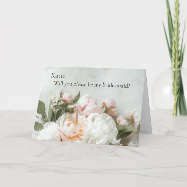 Vit påfågelsbouquet med spets	 inbjudan (Framsida)