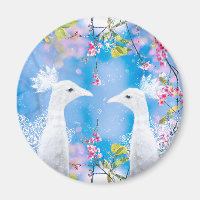 Vit påk och blomning sakura/Romantic kärlek