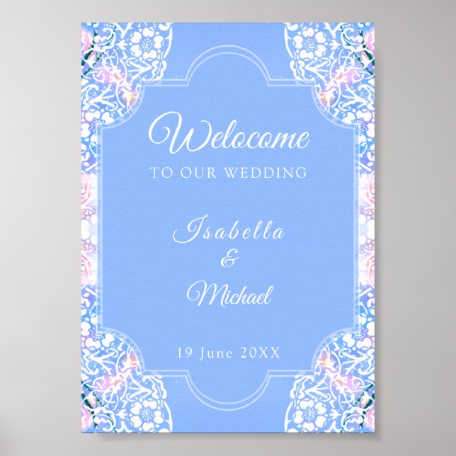 Vit påk och blomning sakura/Romantic Poster (Framsidan)