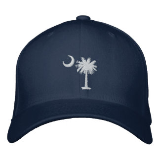 Vit Palmetto Moon Broderad Hatt Keps