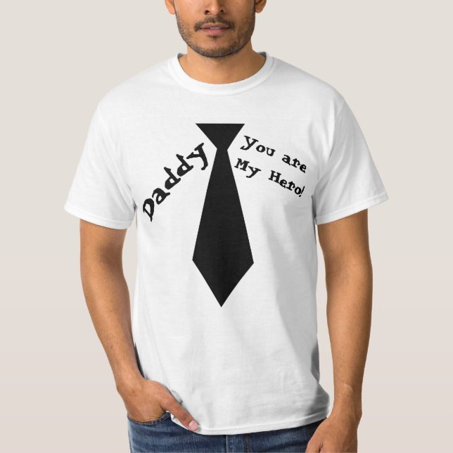 Vit Pappa Du är Min Hjälte Fars Dag T Shirt (Framsida)