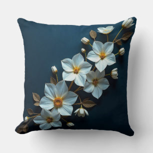 🌼 Vit Pappersblomma Rumsdekor Accent 🌼 Kudde
