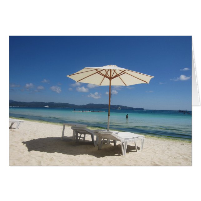 vit paraplylounge hälsningskort (Framsidan Horizontal)