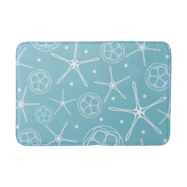 Vit Pärl Sjöstjärna Elegant Klassisk Strand Badrumsmatta (Framsidan)