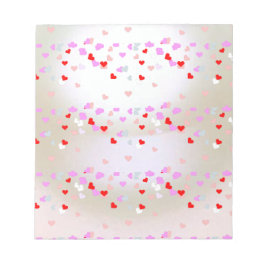 Vit pärleffekt med hjärta anteckningsblock