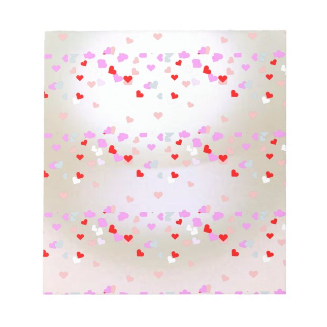 Vit pärleffekt med hjärta anteckningsblock (Framsida)