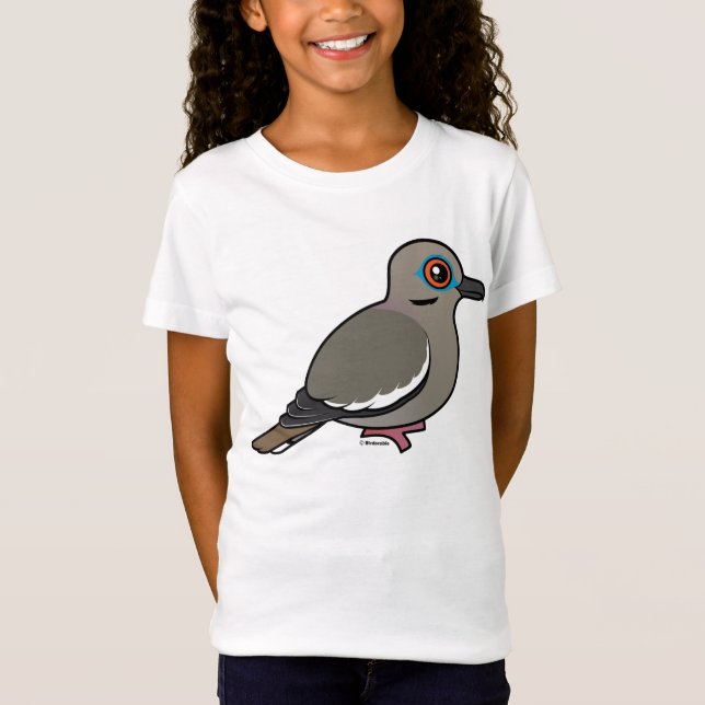 Vit-påskyndad duva t-shirt (Framsida)