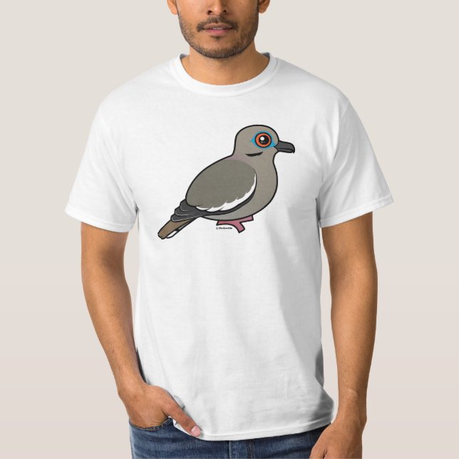 Vit-påskyndad duva t-shirt (Framsida)