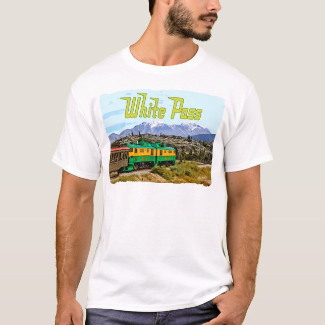 Vit passerar den grundläggande T-tröja T-shirt (Framsida)