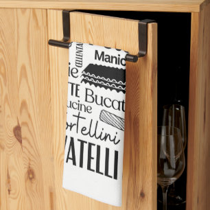 Vit pasta kökshandduk
