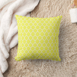 Vit pastellpapp Gult Quatrefoil Pillow Kudde