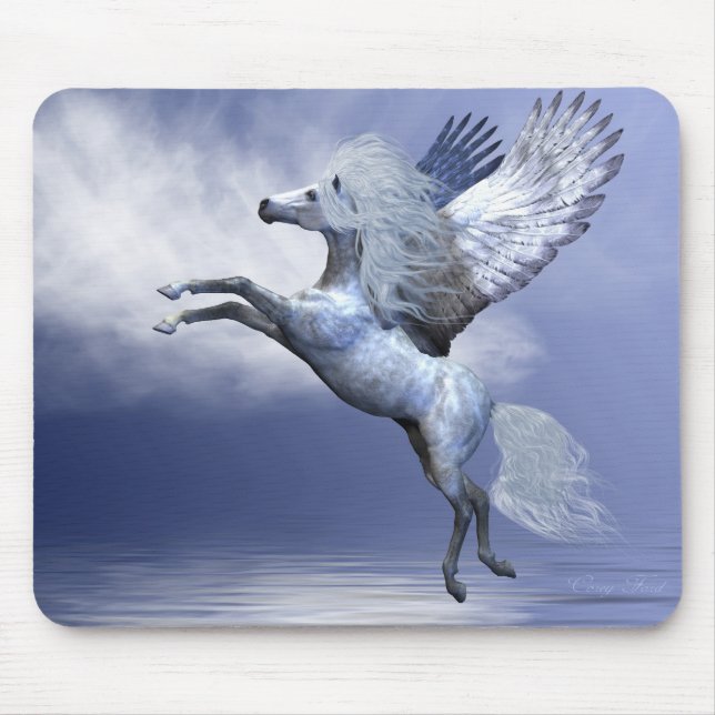 Vit Pegasus Mousepad Musmatta (Framsidan)