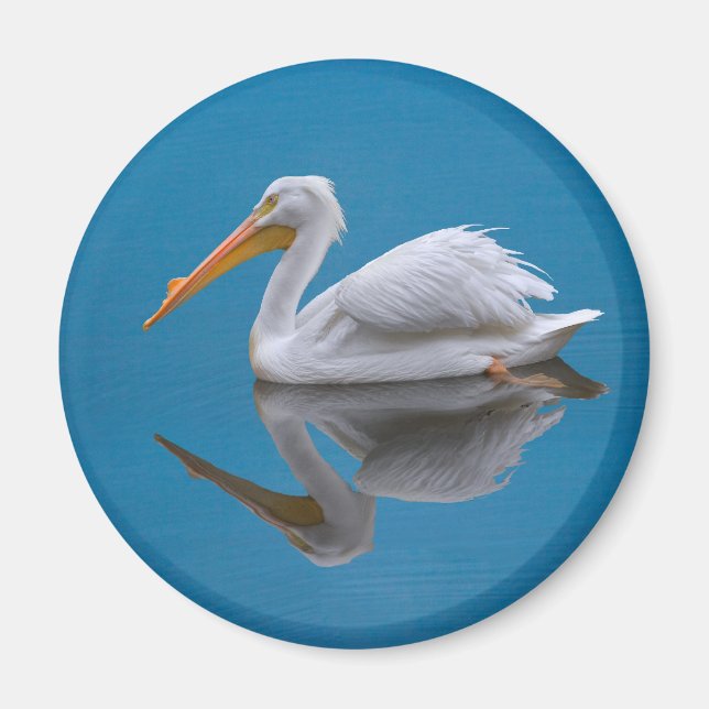Vit pelikansk reflektionsmätare magnet (Framsidan)