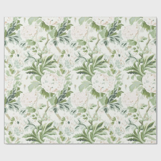 Vit Peony Blomma, Salvia och Mossgrön Presentpapper
