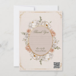 Vit Peony & Blush Rose Blommig Bröllopsinbjudan Inbjudningar