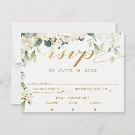 Vit Peony Epiphany Bröllop Svar Brev Kort