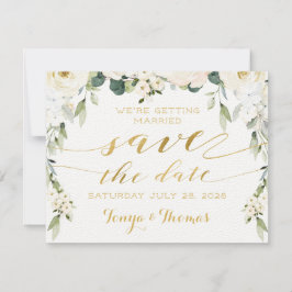 Vit Peony Epiphany Save The Date Kuvert Inbjudningar