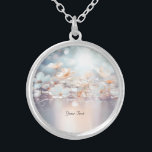 Vit persikofärgad Blommigt Necklace Silverpläterat Halsband<br><div class="desc">Vackvit persiko-Blommigt Necklace</div>