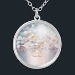 Vit persikofärgad Blommigt Necklace Silverpläterat Halsband<br><div class="desc">Vackvit persiko-Blommigt Necklace</div>