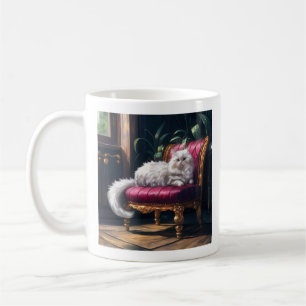 Vit persisk katt kaffemugg