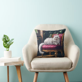 Vit persisk katt kudde