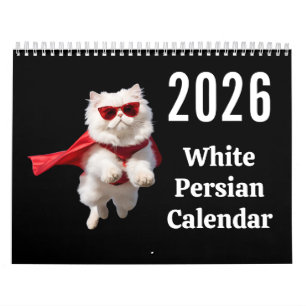 Vit persisk kattkalender kalender