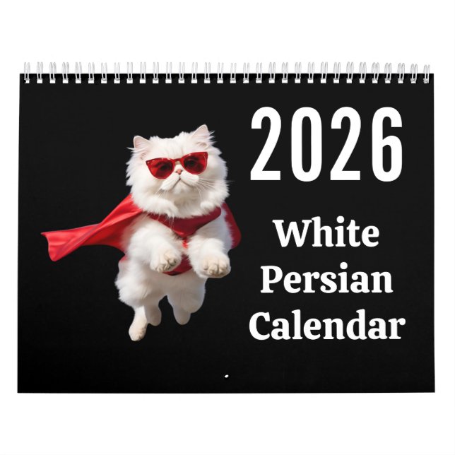 Vit persisk kattkalender kalender (Omslag)