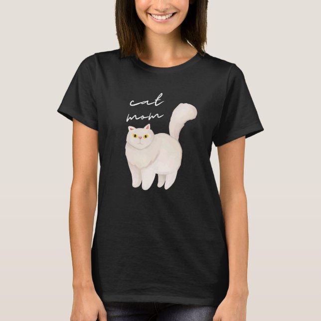 Vit persisk kattmamma för katt 1 t shirt (Framsida)