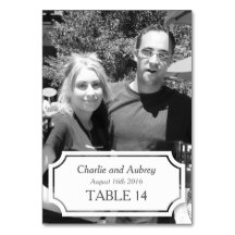 Vit Personlig Bröllop-fotokort för Bord