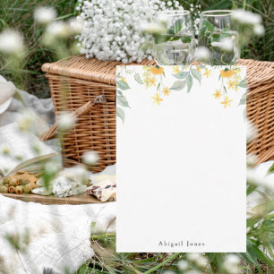 Vit Personlig för Blommigt av vattenfärgen Gult Tack Kort