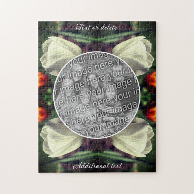 Vit Personlig i rött skofärg Lägg till ditt eget f Pussel (Vertikal)