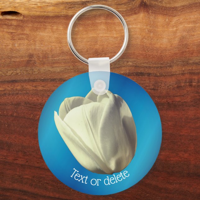 Vit Personlig i rött skofölje Nyckelring (Framsida)