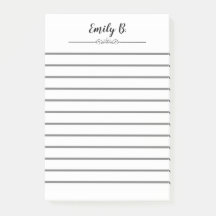 Vit Personlig med Linjer