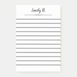 Vit Personlig med Linjer Post-it Block