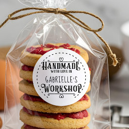 Vit Personlig som hanteras med Kärlek i Workshop Runt Klistermärke