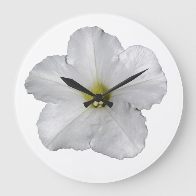 Vit Petunia Blomma Blommig Jul Dekoration Söt Stor Klocka (Framsida)