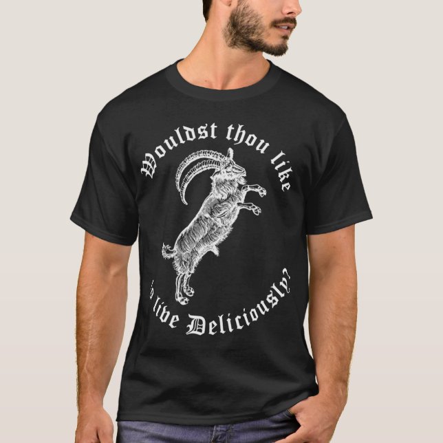 Vit Phillip Skulle Du Vilja Leva Läckerligen T Shirt (Framsida)