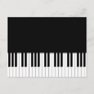 Vit piano Tangentbord-svartvitt Vykort