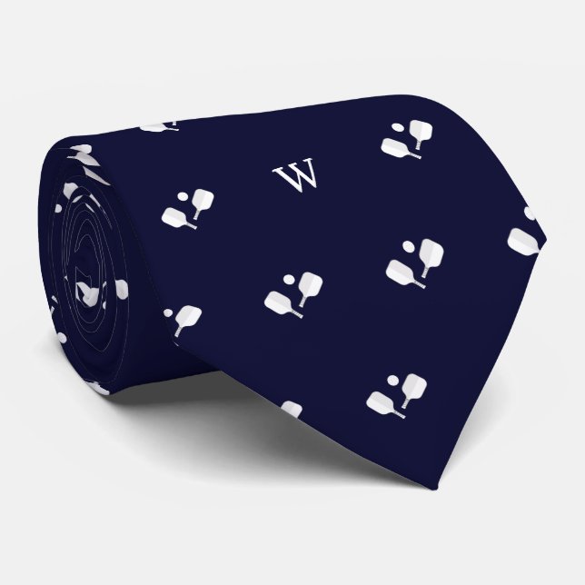 Vit Pickleball Paddles Monogram Inledande blå Pick Slips (Rullad)