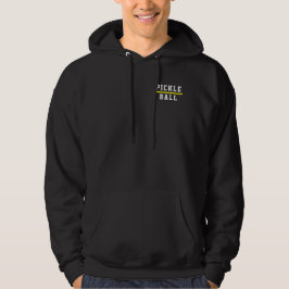 Vit PICKLEBALL-text på modern svart Hoodie