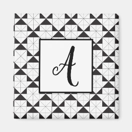 Vit pil i svart pil Geometric Mönster Magnet