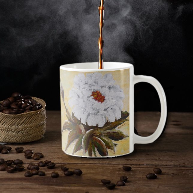 Vit Pion Kaffemugg (Skapare uppladdad)