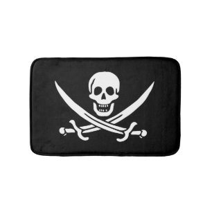 Vit, Pirat Flagga Calico-Jack, Skull och klass Badrumsmatta