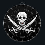 Vit, Pirat Flagga Calico-Jack, Skull och klass Darttavla<br><div class="desc">En låg tillväxt rasade över vågar, inte från stormbron vid horisonten, utan från kapten Jacks hals. Hans mörk ögon, som vanligtvis leker med elände, höll ett glatt öga när han övervakade den kommande frakten. "Revenge", hans slinga, läktes något i avhuggningen vatten, dess svarta skrov står i skarp kontrast till gryningens...</div>