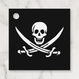Vit, Pirat Flagga Calico-Jack, Skull och klass Gåvor Etiketter