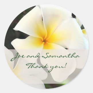 Vit plasthölje Flower Tack Runt Klistermärke